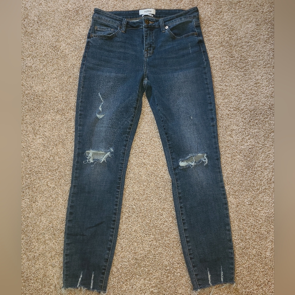 Pistola Lanissa Distressed Skinny Denim Raw Hem Size 28